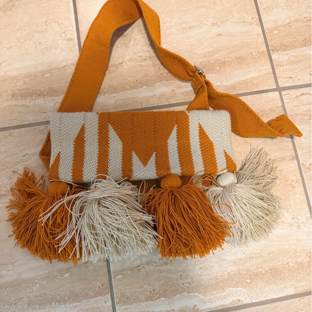 Orange and Cream Kids Pom-Pom Headband